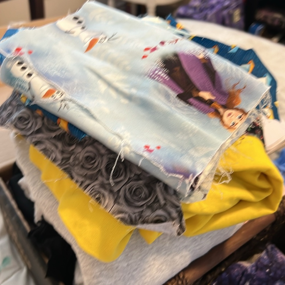 Colorful box of textile scraps for crafts. - Picture 2 of 3